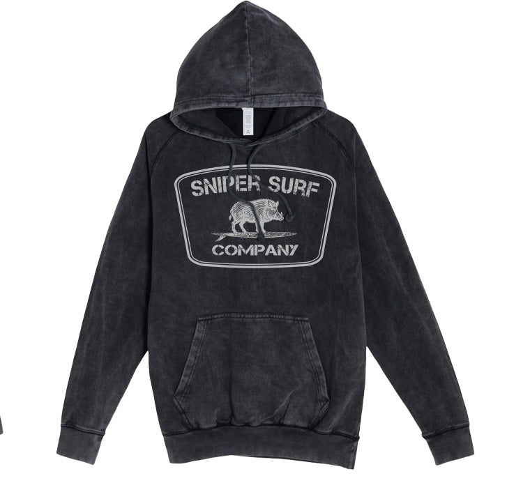 HOG Logo Chest Hoodie (Worn Black)