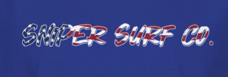 American Flag Sniper Surf Co. Short Sleeve T-Shirt (Patriot Blue)