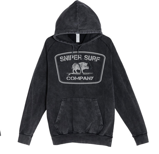 HOG Logo Chest Hoodie (Worn Black)