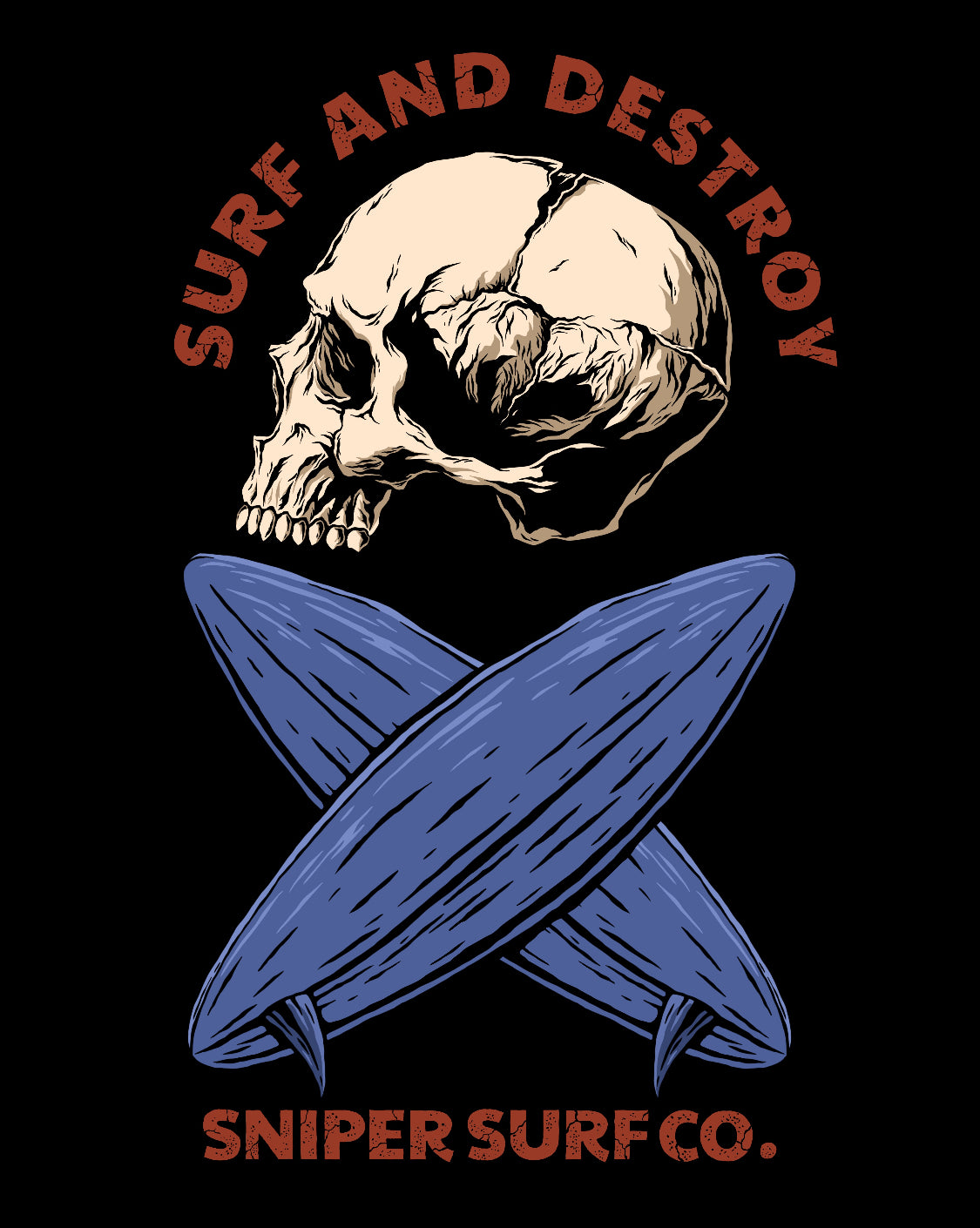 Surf & Destroy Short Sleeve T-Shirt (Reaper Black)