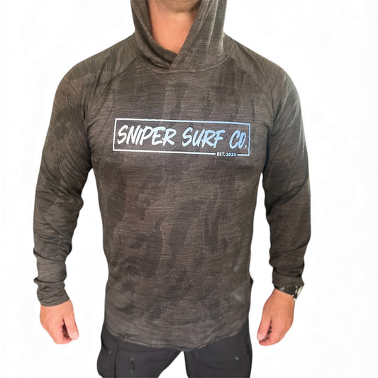 Covert Camo Light WT Drop tail Long Sleeve Hoodie (Unisex)