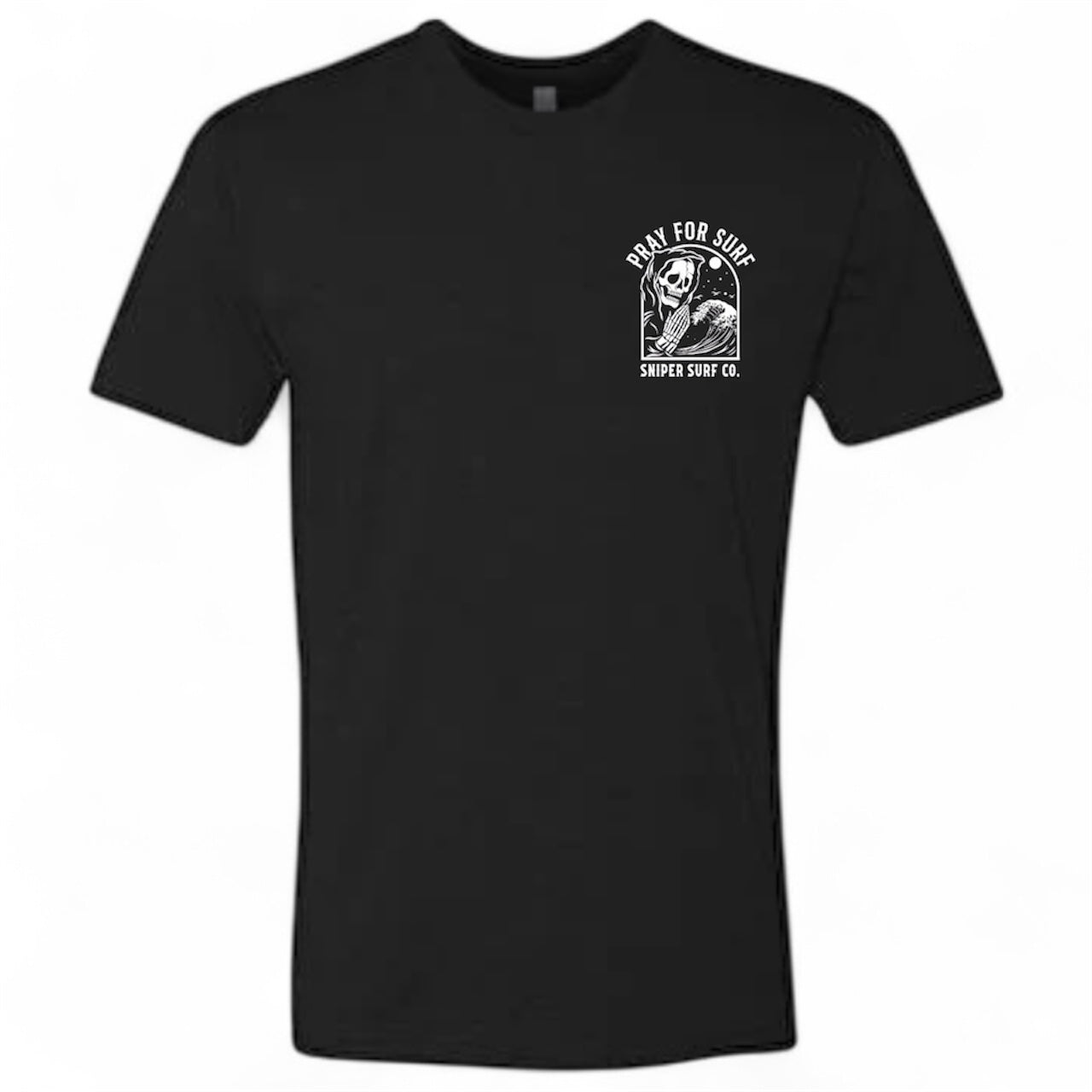 Pray for Surf Short Sleeved T-Shirt (Reaper Black)