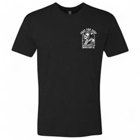 Pray for Surf Short Sleeved T-Shirt (Reaper Black)
