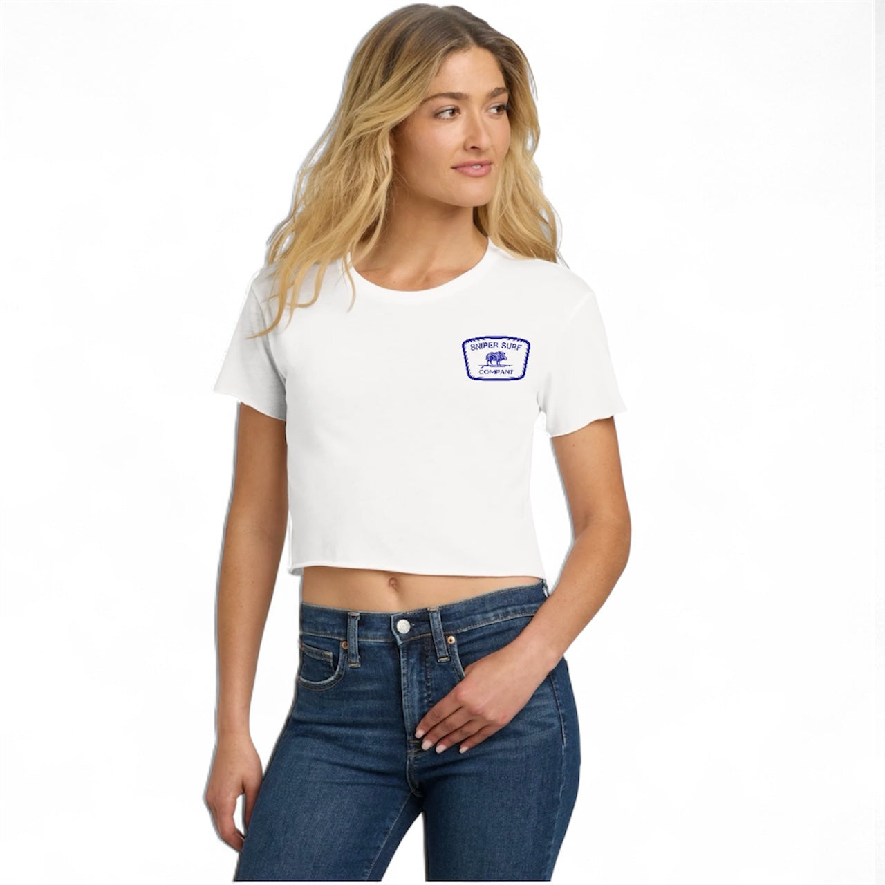 HOG Logo Women's Crop Top Short Sleeve (White Out White)