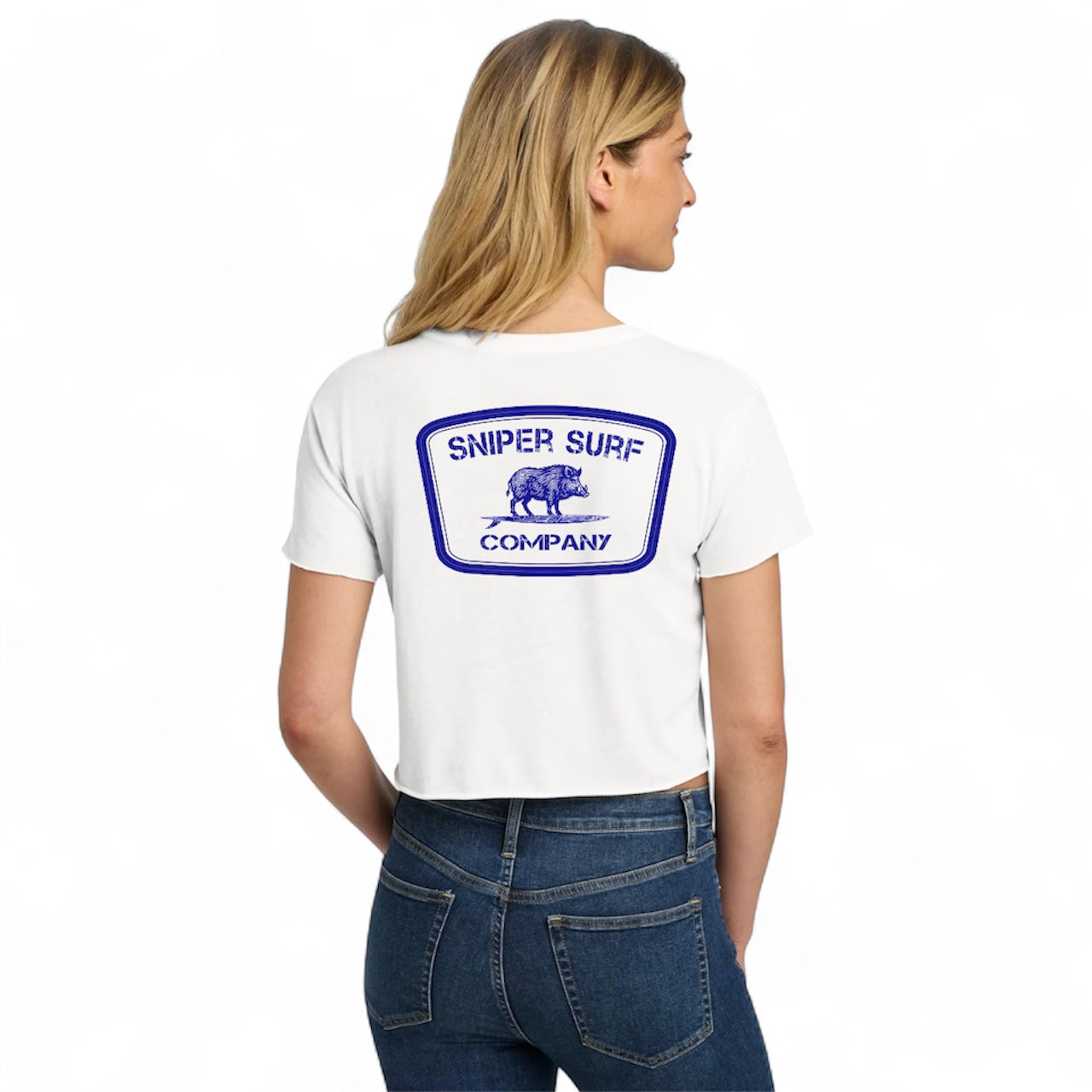 HOG Logo Women's Crop Top Short Sleeve (White Out White)