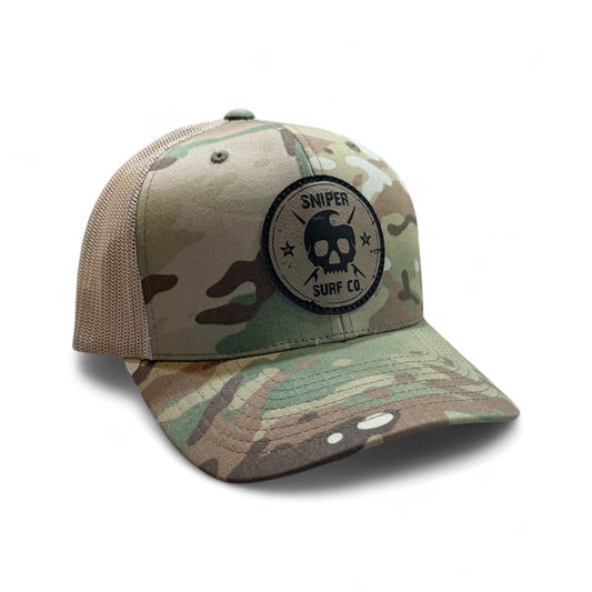 Skull Drag Snap back Trucker Blasting Cap (Multicam)